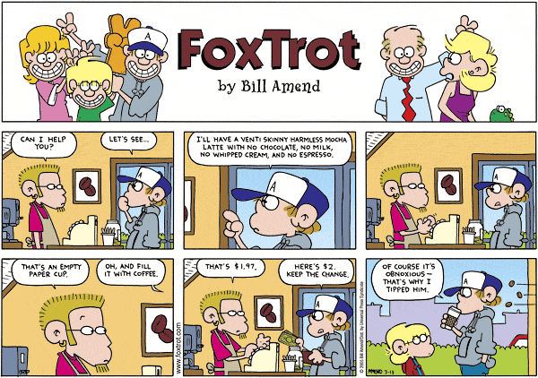 FoxTrot: Venti Skinny Harmless Mocha Latte