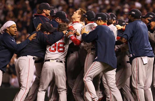 Red Sox Celebrate After Winning 2007 World Series